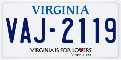 VA license plate VAJ2119