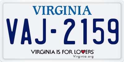 VA license plate VAJ2159