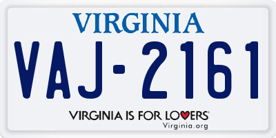 VA license plate VAJ2161