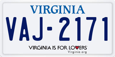 VA license plate VAJ2171