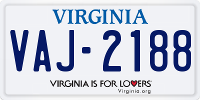 VA license plate VAJ2188