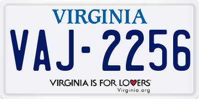 VA license plate VAJ2256