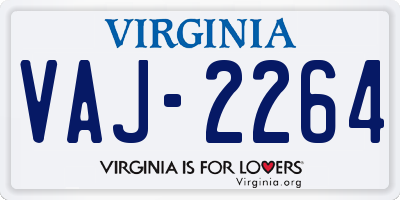 VA license plate VAJ2264