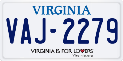 VA license plate VAJ2279