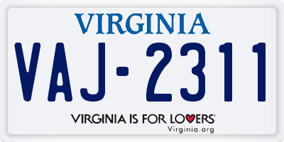 VA license plate VAJ2311