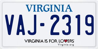 VA license plate VAJ2319