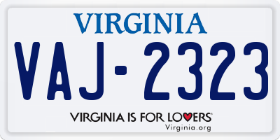 VA license plate VAJ2323