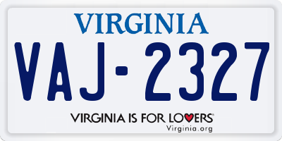 VA license plate VAJ2327