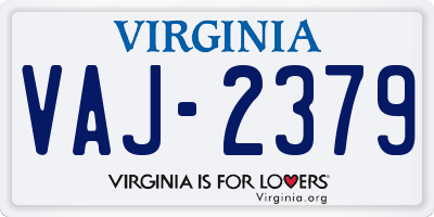 VA license plate VAJ2379