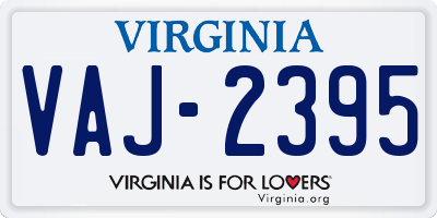 VA license plate VAJ2395