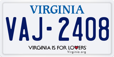 VA license plate VAJ2408