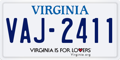 VA license plate VAJ2411