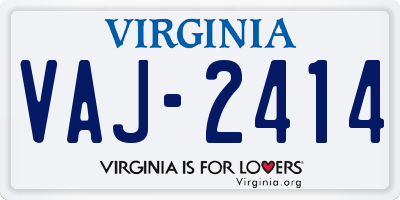 VA license plate VAJ2414