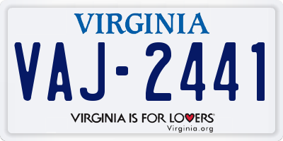 VA license plate VAJ2441