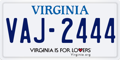 VA license plate VAJ2444