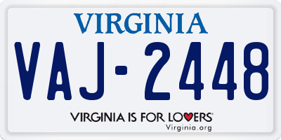 VA license plate VAJ2448