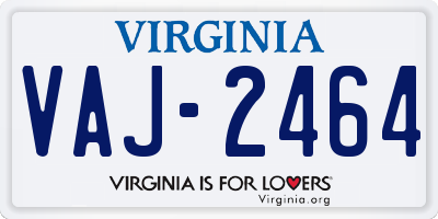 VA license plate VAJ2464