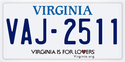 VA license plate VAJ2511