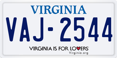 VA license plate VAJ2544