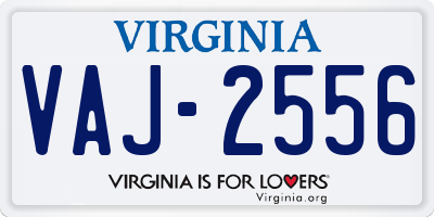 VA license plate VAJ2556
