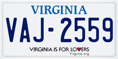 VA license plate VAJ2559