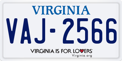 VA license plate VAJ2566