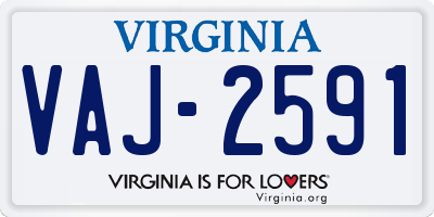 VA license plate VAJ2591