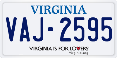 VA license plate VAJ2595