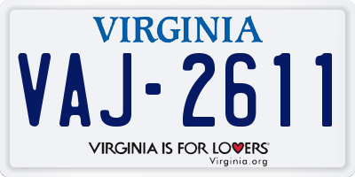 VA license plate VAJ2611