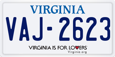 VA license plate VAJ2623