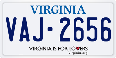 VA license plate VAJ2656