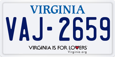 VA license plate VAJ2659