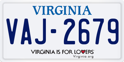 VA license plate VAJ2679