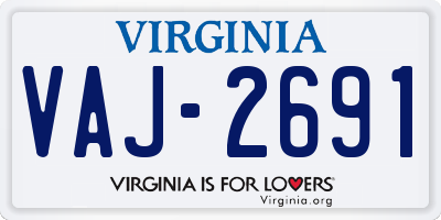 VA license plate VAJ2691