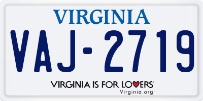 VA license plate VAJ2719