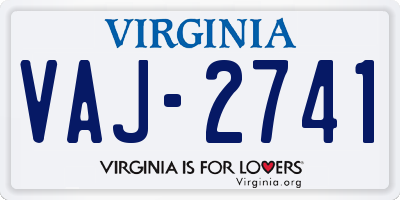 VA license plate VAJ2741