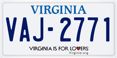VA license plate VAJ2771