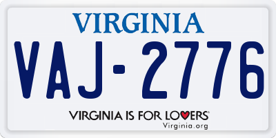VA license plate VAJ2776