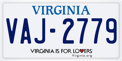 VA license plate VAJ2779