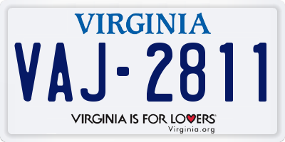 VA license plate VAJ2811