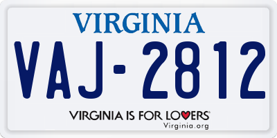 VA license plate VAJ2812