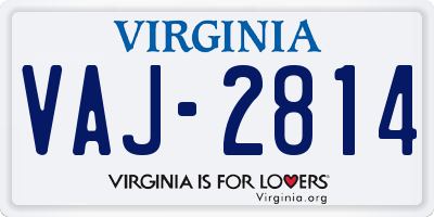 VA license plate VAJ2814