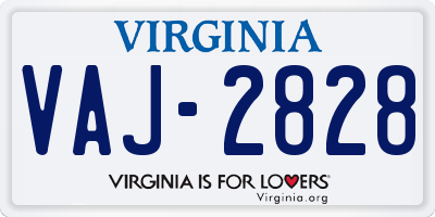 VA license plate VAJ2828