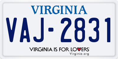 VA license plate VAJ2831