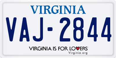 VA license plate VAJ2844