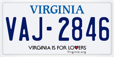 VA license plate VAJ2846