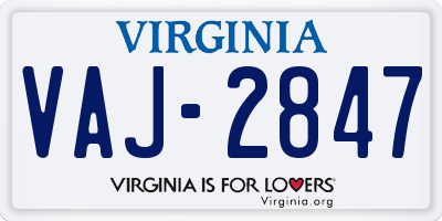 VA license plate VAJ2847