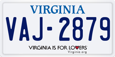 VA license plate VAJ2879