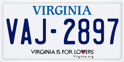 VA license plate VAJ2897