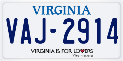VA license plate VAJ2914